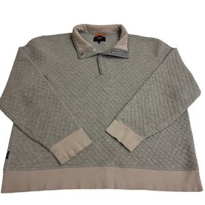 Jack Spade Pullover Mens XX Large Quilted Sweatshirt Gray Snap Neck Collar